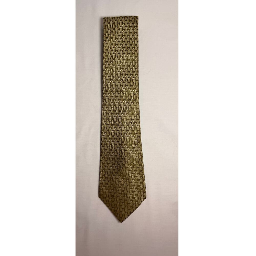 Tommy Bahama Moss Green Gold Silk Tie PINEAPPLES Y2K